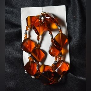 Amber Glass Beaded Bracelets